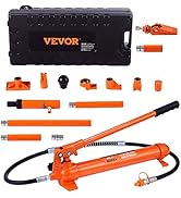 VEVOR 12 Ton Porta Power Kit, Hydraulic Ram with Pump with 4.6 ft/1.4 m Oil Hose, Portable Hydrau...
