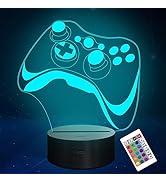 Attivolife Gamepad 3D Lamp, Hologram Illusion Controller Night Light for Kid, 16 Colors Changing ...