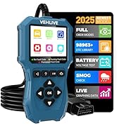 VEHLIVE OBD2 Scanner Diagnostic Tool, Check Engine Light Car Code Reader with Reset, Battery Test...