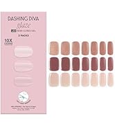 Dashing Diva Glaze Nail Strip 3-in-1 Kit - Best of Nudes - Long Lasting, Chip Resistant, Semi-Cur...