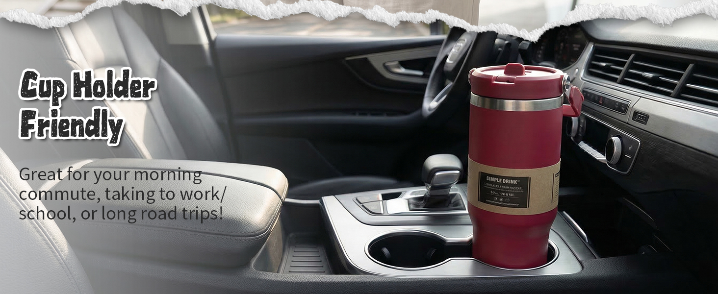 car cup holder water bottle; travel water bottle; office water bottle; commute water bottle