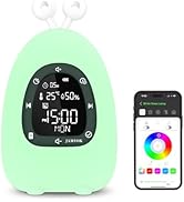 JAMYOK Sunrise Alarm Clock Wake Up Light, White Noise Sound Machine with 20 Soothing Sounds, 10 N...