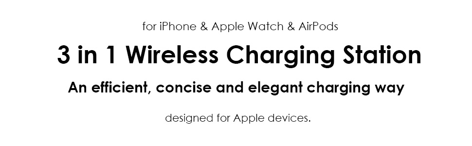 3 in 1 Wireless Charging Station;for iPhone &amp;amp; Apple Wacth &amp;amp; AirPods