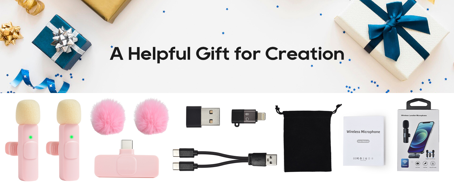 A Helpful Gift for Creation pink microphone podcast microfono para iphone lapel mic lavalier mic