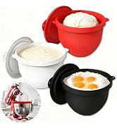 Silicone Liners for KitchenAid Tilt-Head 5QT Stand Mixers, 3 Colors Silicone Bowl Liners with Lid...