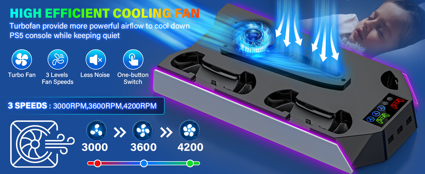 ps5 cooling station with cooling fan