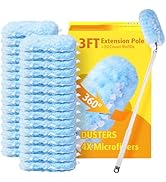 30 Count Heavy Duty Duster Refills with 3 ft Extendable Handle Starter Kit, Compatible with Swiff...