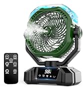 COZII Misting Fan Portable, 20000mAh Camping Fan Rechargeable with Mist - Mister with 360ml Water...