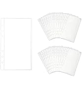 24pcs A6 Binder Pockets Clear Zipless Cash Envelopes Budget Binder Pouch Inserts Sleeves Sheet Pr...