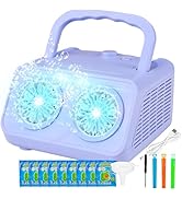 SHCKE Automatic Bubble Machine Upgrade Bubble Blower with 2 Fans,Plug in or Battery Operated Port...