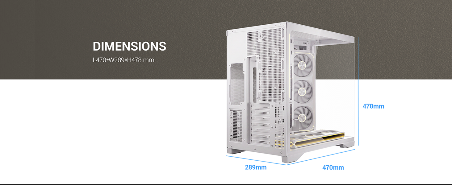 EDGEFLOW ATX PC GAMING CASE WHITE