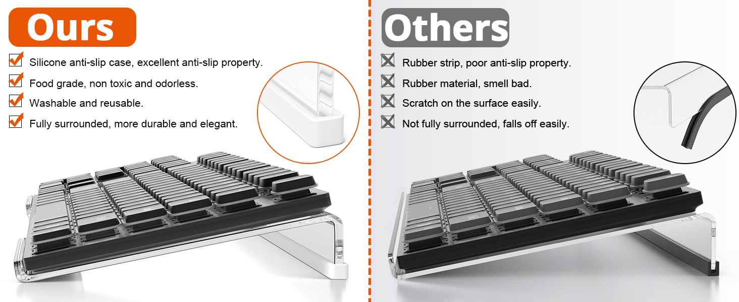 Acrylic Tilted Computer Keyboard Holder