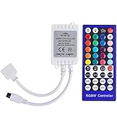 BZONE 40 Keys RGBW IR Remote Controller for SMD 5050 3528 LED Strip Lights, RGBW LED Light Strip ...