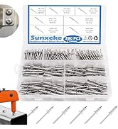 Sunxeke 280pcs Stainless Steel Blind Pop Rivets Assortment Kit,7 Sizes Stainless Rivets.Used to C...