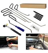 CYGOODS 12pcs/Set Paintless Dent Repair Rods Kit, Auto Body Dent Repair Hook Robs Removal Tools f...