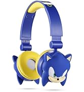 Sonic The Hedgehog - Kids Bluetooth Headphones, Wireless &amp; Wired Over-Ear Headphones with Safe Vo...