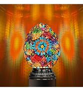 Marrakech Turkish Moroccan Table Lamp with Handmade Mosaic Glass, Stained Glass Lamp with Tiffany...