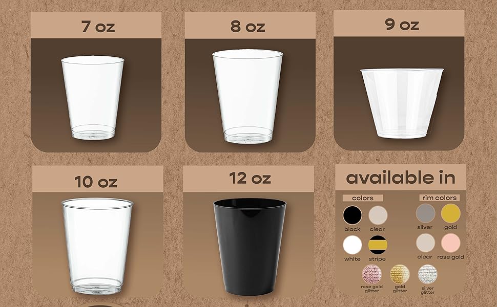 Plastic Tumblers Cups All Sizes