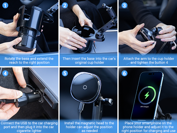 Magnetic Wireless Cup Charging Holder