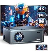 4K Support Projector with Wifi and Bluetooth, OWNKNEW Portable Mini Projectors for Outdoor Movies...