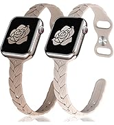 JR.DM 2 Pack Engraved Silicone-Bands Compatible with Apple Watch Band 38mm 40mm 41mm 42mm 44mm 45...