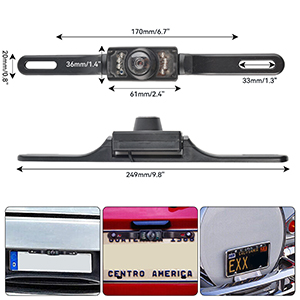 license plate mounted backup camera,backup camera for truck,camara de reversa de auto,back up camera