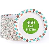 FOCUSLINE 360pack Paper Plates 8.375 Inch, Disposable Paper Plates Bulk 360 Count, Soak-Proof &amp; C...