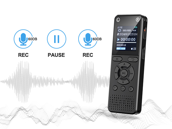 digital voice recorder with built-in speaker A/B repeat and password protection