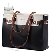 LOVEVOOK Laptop Tote Bag for Women Work, Teacher Tote Bag with Large Cup Holder, 15.6 Inch Waterp...