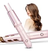 Ideal Swan Automatic Rotating Curling Iron, Pink Auto Hair Curler with 4 Temperature &amp; 3 Timer, 2...