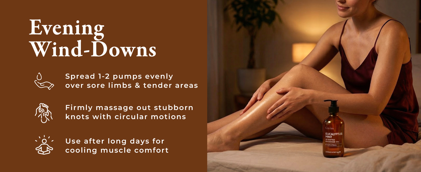 Another how to use visual showing users how to enjoy daily evening massage for better rest