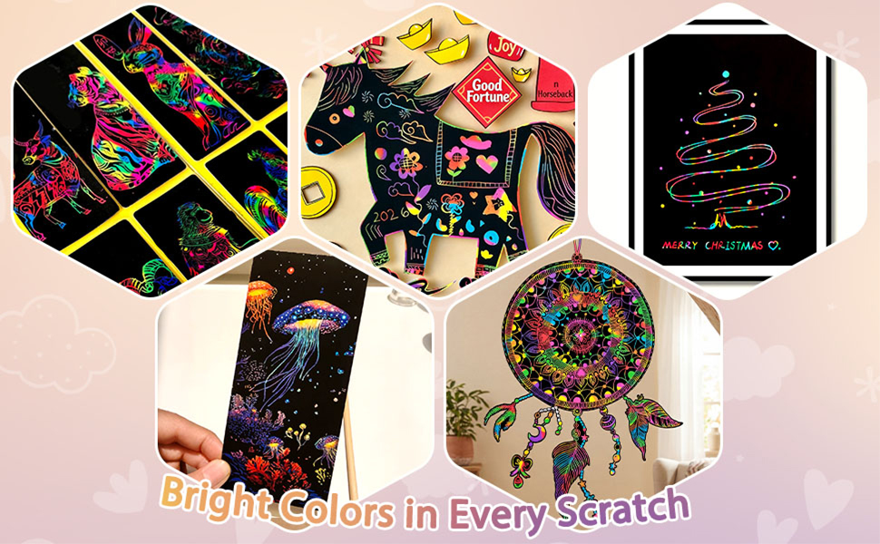Turn every design into bright rainbow doodle paper art kids love to display.