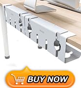 NODOCA No Drill Under Desk Cable Management Tray, 17'' Wire Management, Punch-Free Clamp on, Meta...