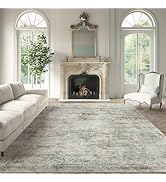 Madane 9x12 Area Rugs for Living Room, Machine Washable Rug with Anti-Slip Backing, Soft Vintage ...