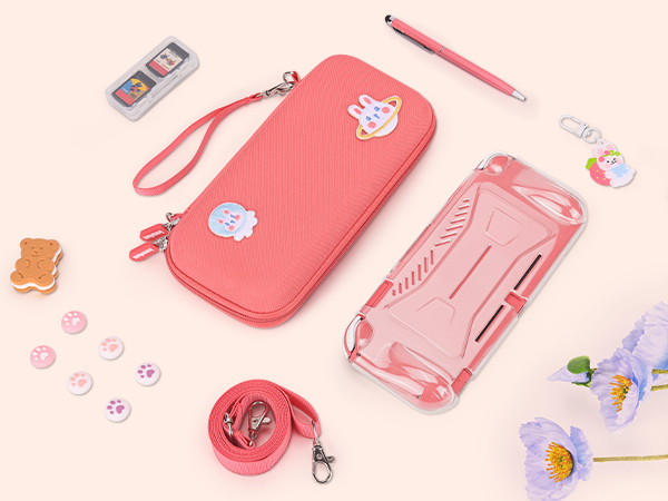 nintendo switch lite case coral
