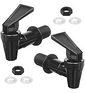 2PCS BPA-Free Replacement Cooler Faucet,reusable Leakproof Plastic Tap Set(Black ),For home water...