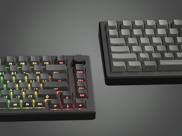 Gradient grey keycaps 121-key Shine Through style south facing keycaps