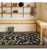 Extra Long Rug Runners for Hallways Non Slip - 2'6''x8' Black Insect Boho Kitchen Runner, Entrywa...