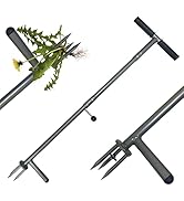 NOUSEG Upgraded Stand Up Weed Puller Tool - Heavy Duty 3-Claw Weeder for Lawn &amp; Garden - No Bendi...