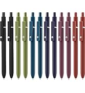 LINFANC Gel Pens, 12 Pcs 0.5mm Quick Dry Black Ink Pens Fine Point Smooth Writing Pens for Journa...