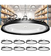 ELEKICO Super Bright 250w High Bay Led Shop Lights 8pack| 5000k 37500lm UFO Led High Bay Light &amp; ...