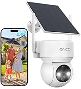 GNCC Solar Security Cameras Wireless Outdoor 2.4G WiFi, 360° View, Solar/Battery Powered, AI Huma...