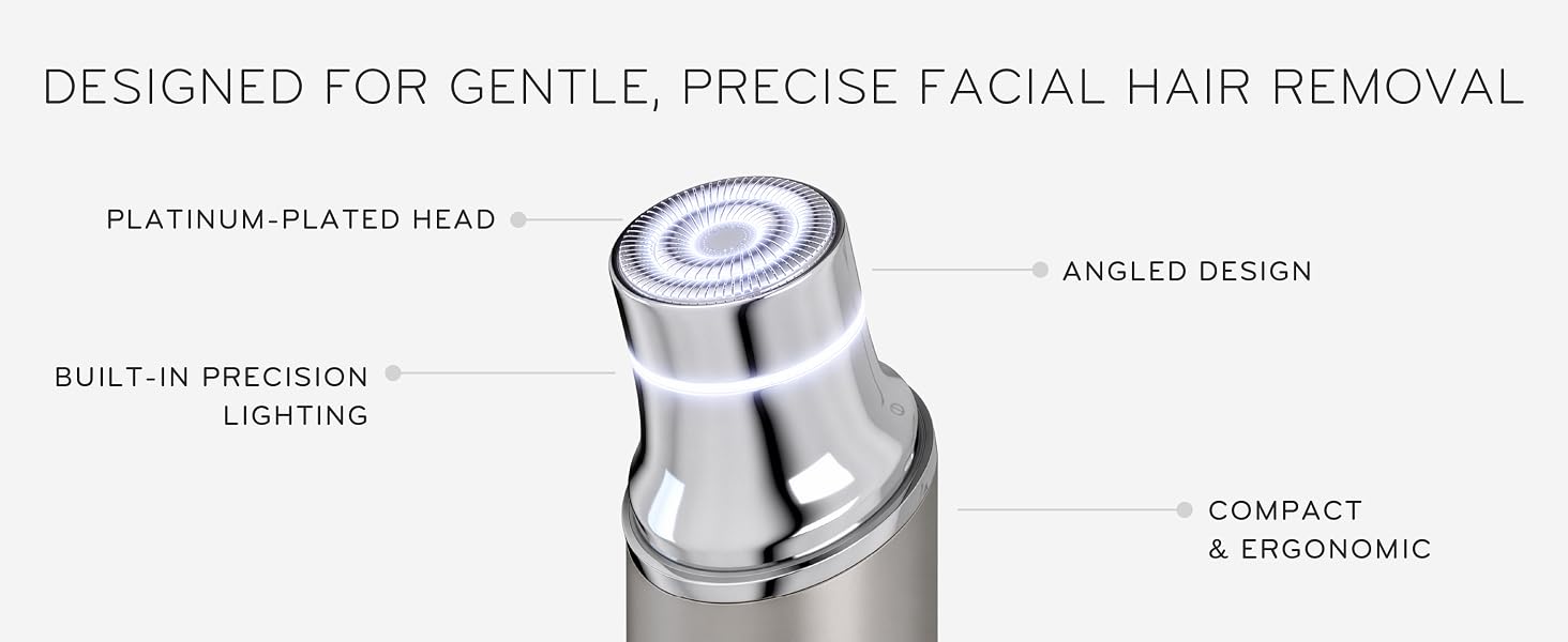 Designed for gentle, precise facial hair removal