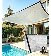 UNIUP 90% Sun Block Aluminum Foil Shade Cloth, with Grommets &amp; Ball Bungees, Multi-Use Privacy &amp; ...