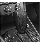 Leather Gear Shift Cover Diamond Embroidery Design,Durable Shift Knob Cover for Shift Lever Prote...