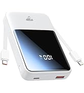 Aioneus 20000mAh Portable Charger, Power Bank with Built in Cables USB C 22.5W Fast Charging Batt...