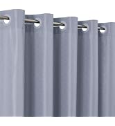 eachope No Hook Shower Curtain, Waterproof Slub Fabric, Frost Blue 71x74 in | no separate liner, ...