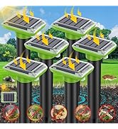 Ultrasonic Mole Repellent Outdoor, 6 Pack Gopher Repellent Solar-Powered for Lawn Yard and Garden...