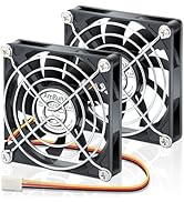 AmRunJe 2PCS 80mm x 25mm DC Brushless Cooling Fan 12v 3Pin Speed Control High Performance for PC ...