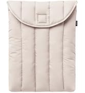 Puffy Quilted Laptop Sleeve 13-14 Inch Soft Padded Flap Protective Carrying Case for MacBook (Bei...